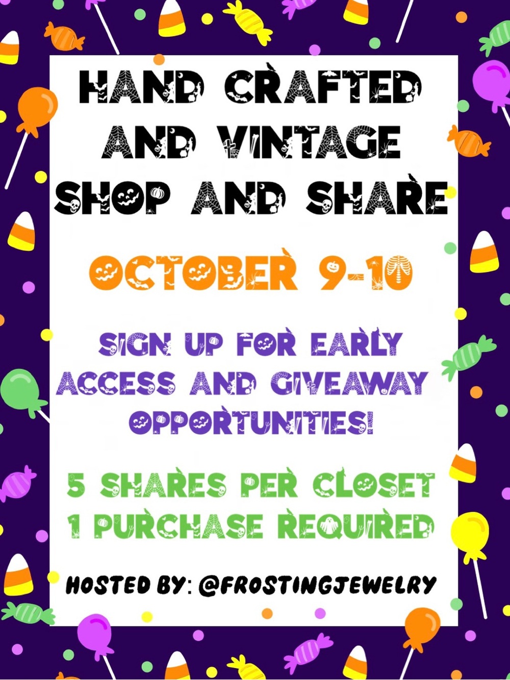 1/2 FULL👻Hand Crafted & Vintage Spooky Holiday Event🎃Invite your PFF’s